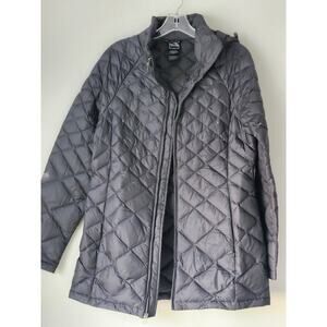 The North Face Trevail Women Grey 650 Down Quilted Puffer Jacket Coat Sz M A0070